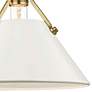 Painted No.2 11"H Aged Brass Wall Sconce w/ Off-White Shade