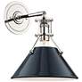 Painted No.2 11"H Nickel Wall Sconce with Darkest Blue Shade