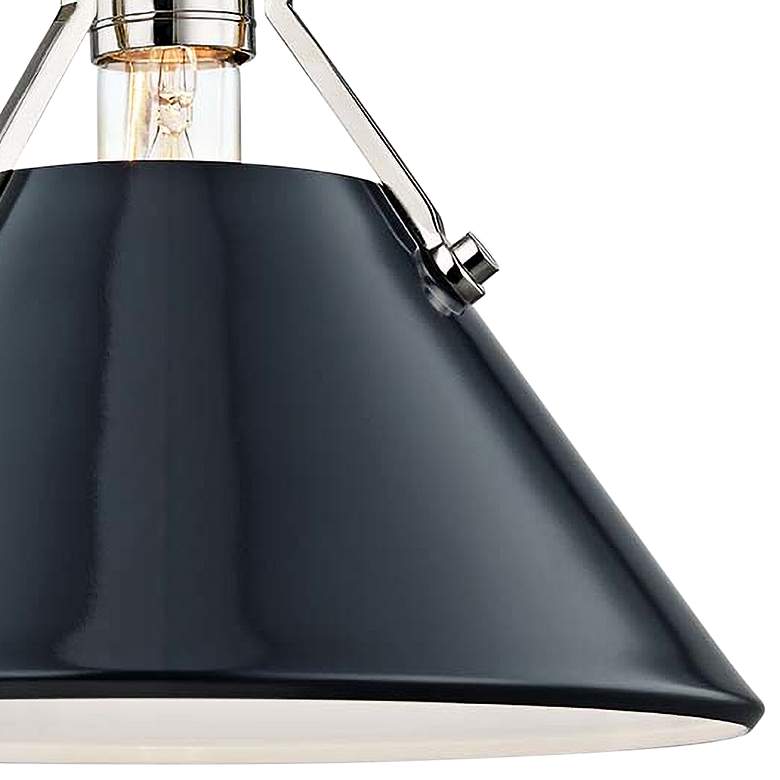 Image 2 Painted No.2 11"H Nickel Wall Sconce with Darkest Blue Shade more views