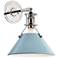 Painted No.2 11"H Polished Nickel Sconce w/ Blue Bird Shade