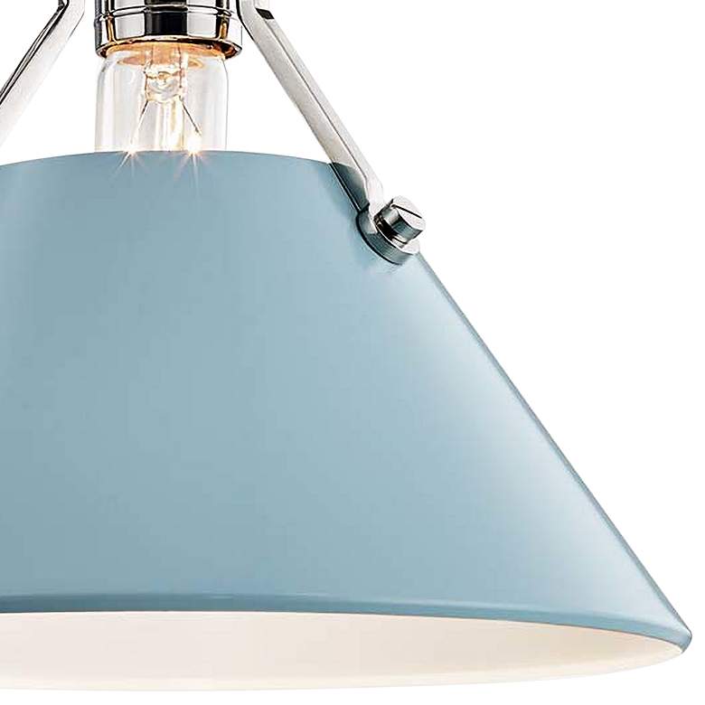 Image 2 Painted No.2 11"H Polished Nickel Sconce w/ Blue Bird Shade more views