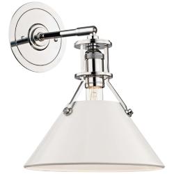 Painted No.2 11&quot;H Polished Nickel Sconce w/ Off-White Shade