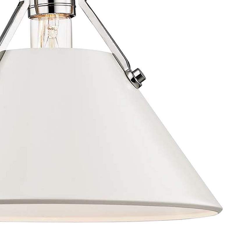Image 2 Painted No.2 11"H Polished Nickel Sconce w/ Off-White Shade more views