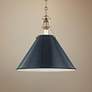 Painted No.2 16"W Aged Brass Pendant with Darkest Blue Shade