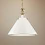 Painted No.2 16"W Aged Brass Pendant with Off-White Shade