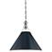 Painted No.2 16"W Nickel Pendant with Darkest Blue Shade