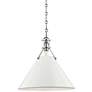 Painted No.2 16"W Polished Nickel Pendant w/ Off-White Shade