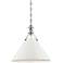 Painted No.2 16"W Polished Nickel Pendant w/ Off-White Shade