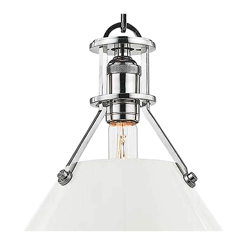 Image 3 Painted No.2 16"W Polished Nickel Pendant w/ Off-White Shade more views