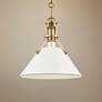 Painted No.2 9 1/2"W Brass Mini Pendant with Off-White Shade