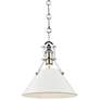 Painted No.2 9 1/2"W Nickel Mini Pendant w/ Off-White Shade