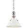Painted No.2 9 1/2"W Nickel Mini Pendant w/ Off-White Shade