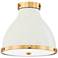 Painted No. 3 16"W Aged Brass and Off-White Ceiling Light