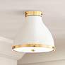 Painted No. 3 16"W Aged Brass and Off-White Ceiling Light