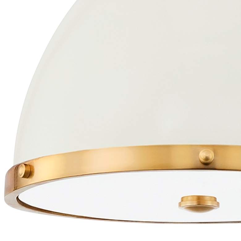 Image 3 Painted No. 3 16"W Aged Brass and Off-White Ceiling Light more views