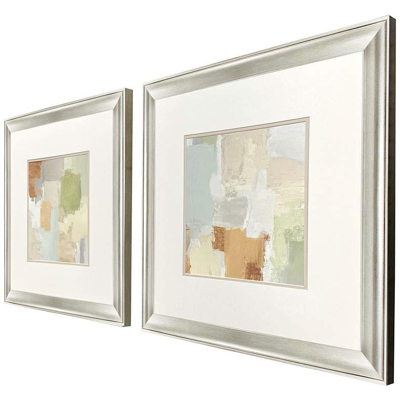 Image 2 Painted Sketch 23"W x 23"H Framed Art Set of 2 more views