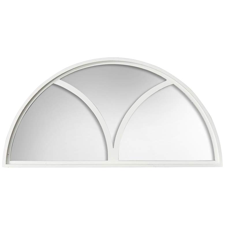 Image 1 Painted White Wood 19 1/2 inch x 39 1/4 inch Arch Wall Mirror