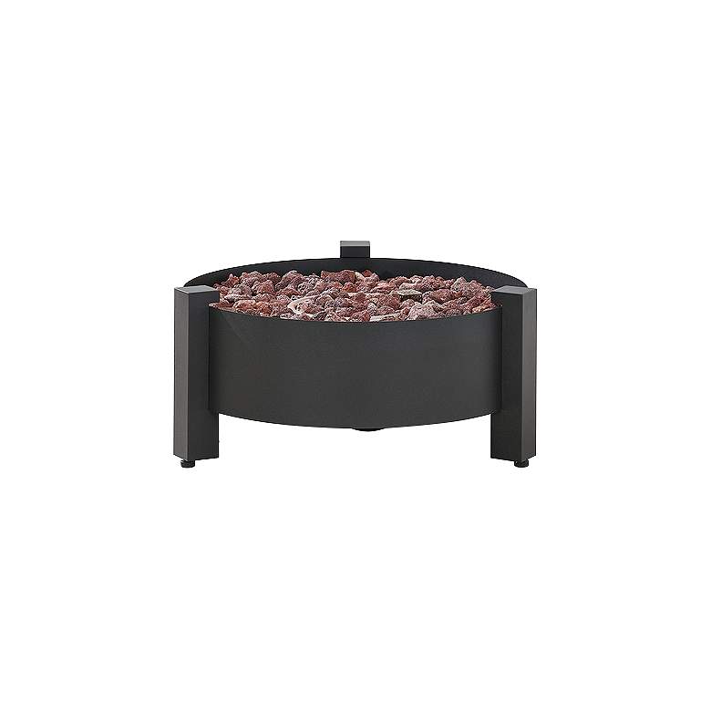 Image 2 Paisley 31 1/2 inchW Dark Charcoal Round Outdoor Gas Fire Pit