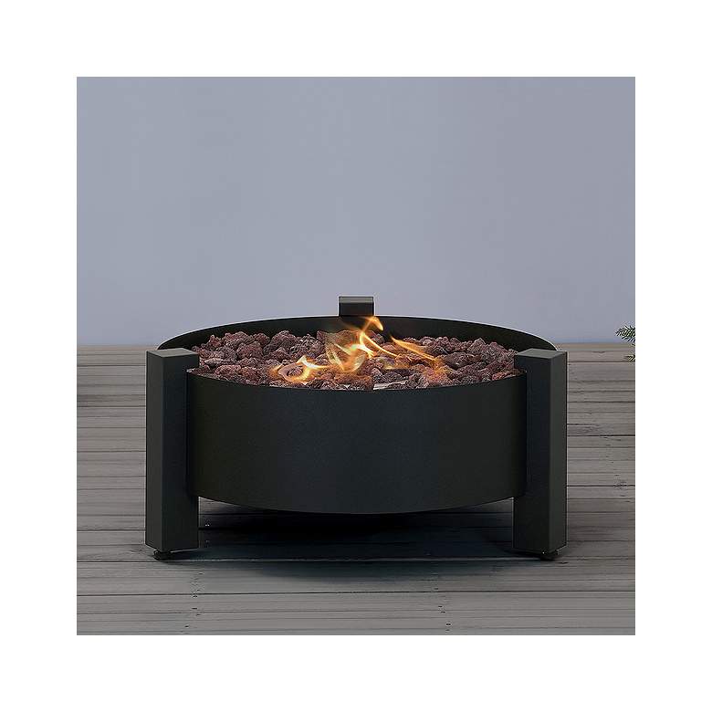 Image 1 Paisley 31 1/2 inchW Dark Charcoal Round Outdoor Gas Fire Pit