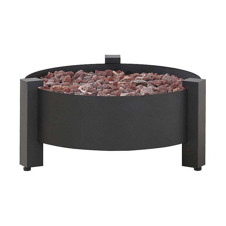 Image 3 Paisley 31 1/2 inchW Dark Charcoal Round Outdoor Gas Fire Pit more views
