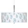 Paisley Snow Giclee Brushed Steel Pendant Chandelier