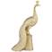 Paisley Wing Peacock 13 1/2" High Shiny Gold Statue