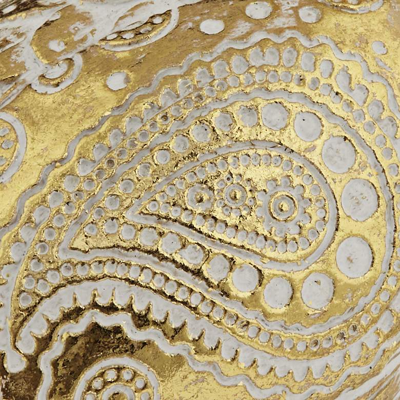 Image 5 Paisley Wing Peacock 13 1/2" High Shiny Gold Statue more views