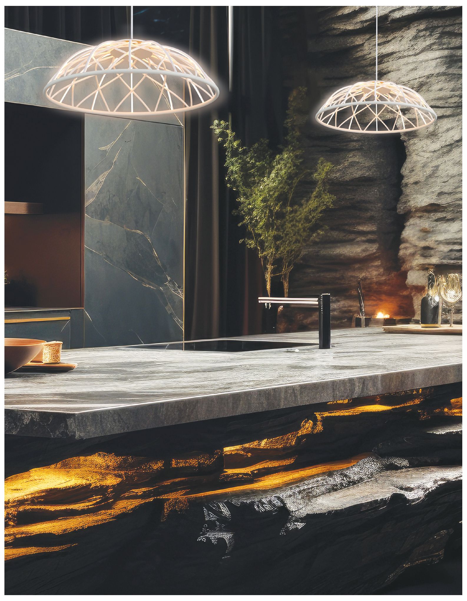 Image 3 Pakuna 20" Wide White LED Pendant more views