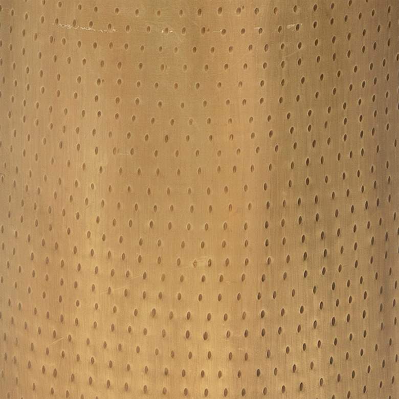 Image 3 Pala 24" Wide Round Distressed Gold End Table more views