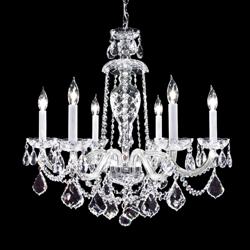 Palace Ice 25&quot; Wide Silver 6-Light Crystal Dining Chandelier