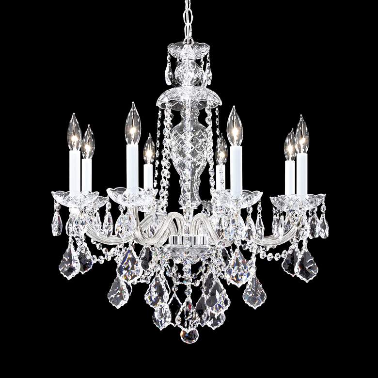 Image 1 Palace Ice 25 inch Wide Silver 8-Light Crystal Dining Chandelier