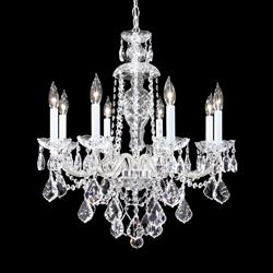 Palace Ice 25&quot; Wide Silver 8-Light Crystal Dining Chandelier