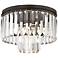 Palacial 12" Wide Bronze and Crystal Glass Ceiling Light