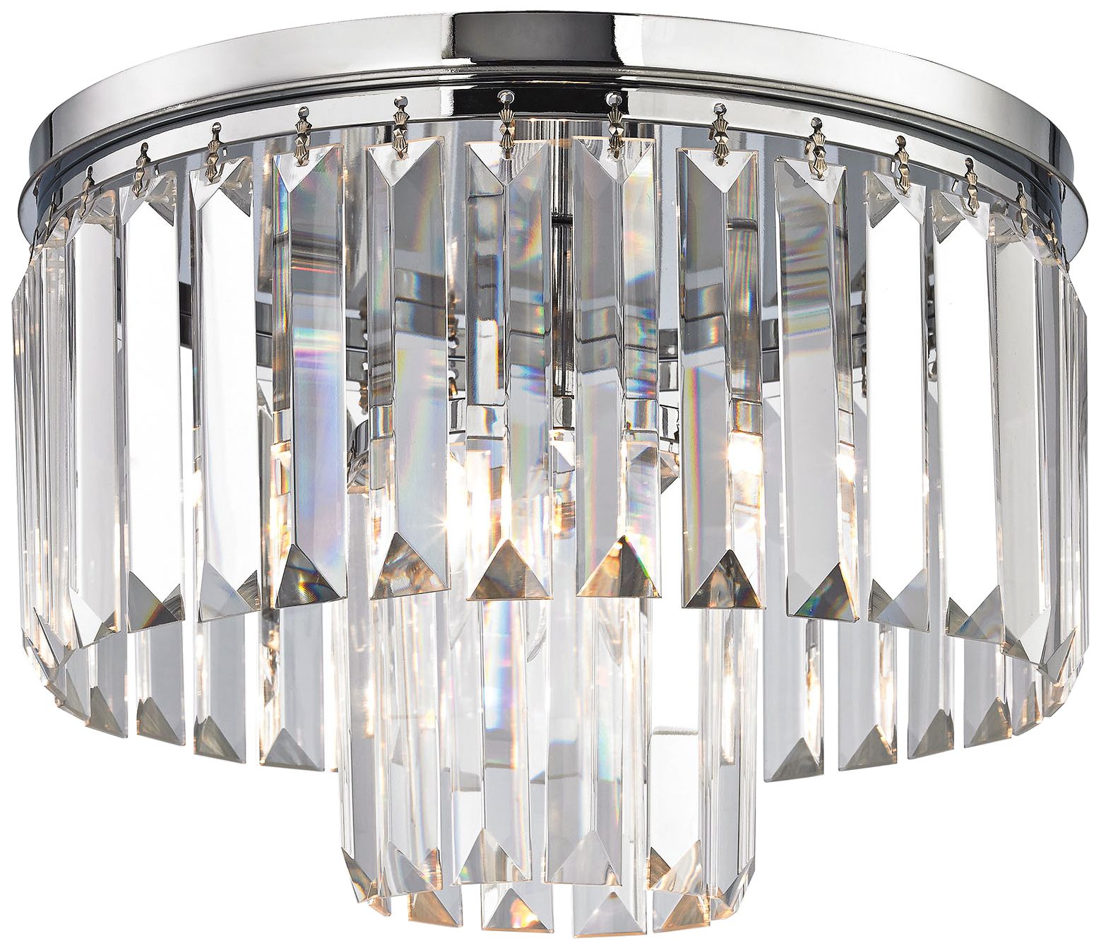 Palacial 12" Wide Chrome and Crystal Glass Ceiling Light 9X417 Lamps Plus