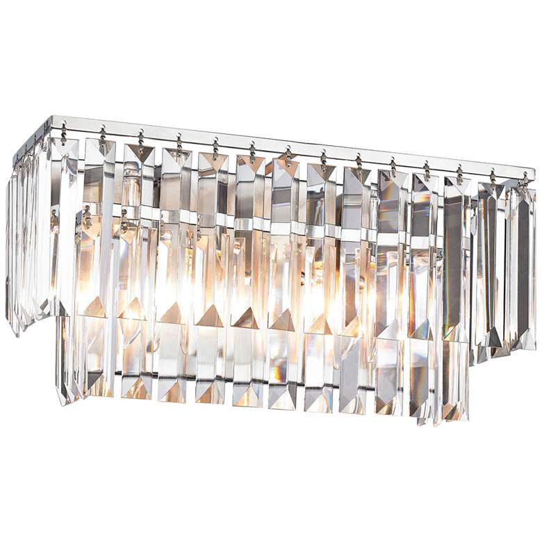 Image 2 Palacial 15 inch Wide Polished Chrome Bath Vanity Light