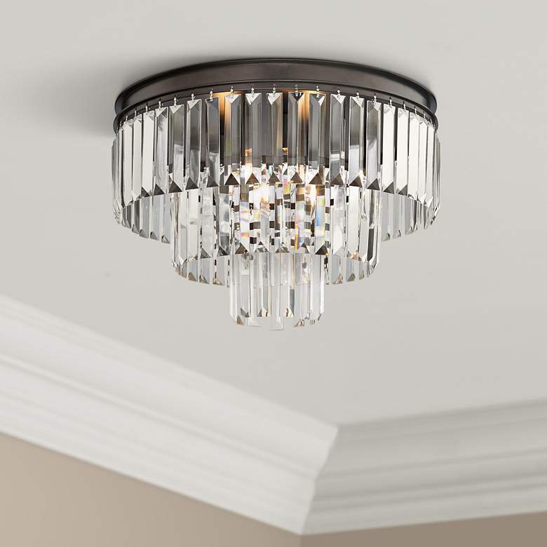 Image 1 Palacial 19" Wide Oil Rubbed Bronze 3-Light Ceiling Light