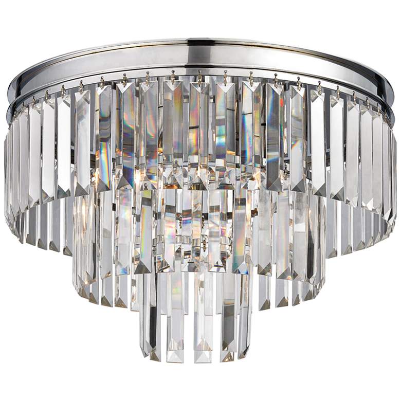 Image 2 Palacial 19 inch Wide Polished Chrome 3-Light Ceiling Light