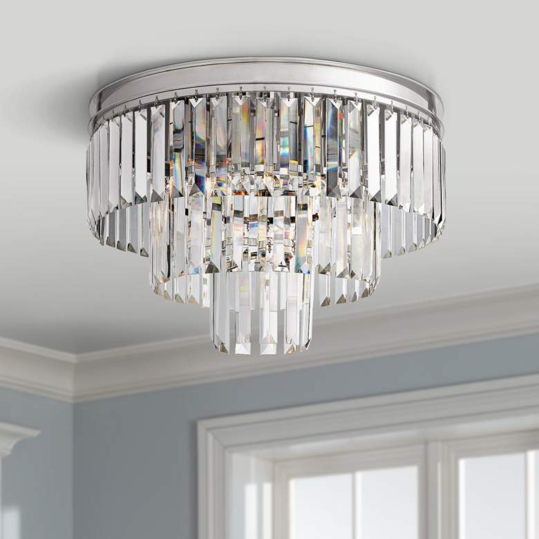 Image 1 Palacial 19" Wide Polished Chrome 3-Light Ceiling Light