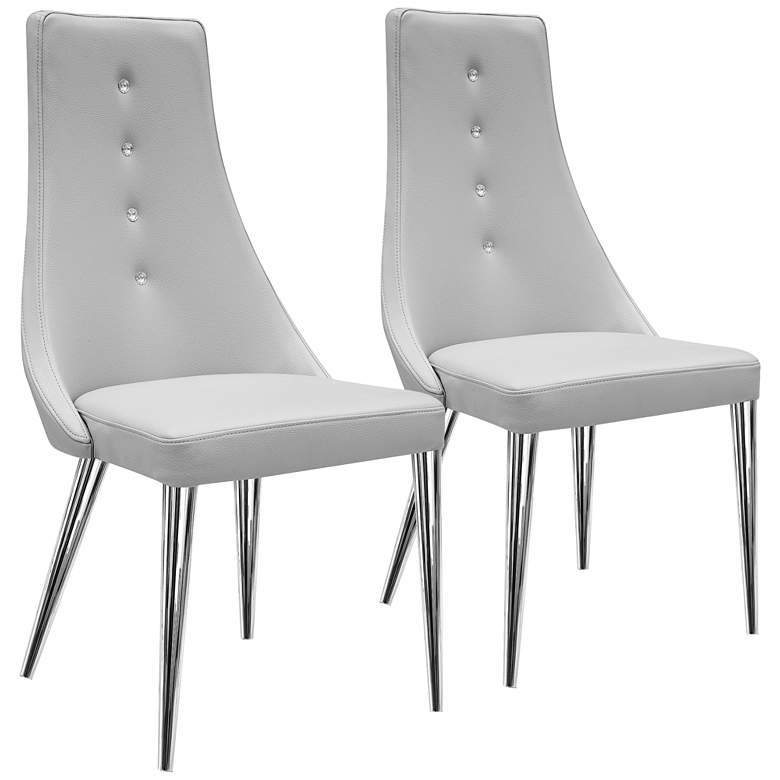 Image 1 Palacio Taupe Faux Leather Dining Chair Set of 2
