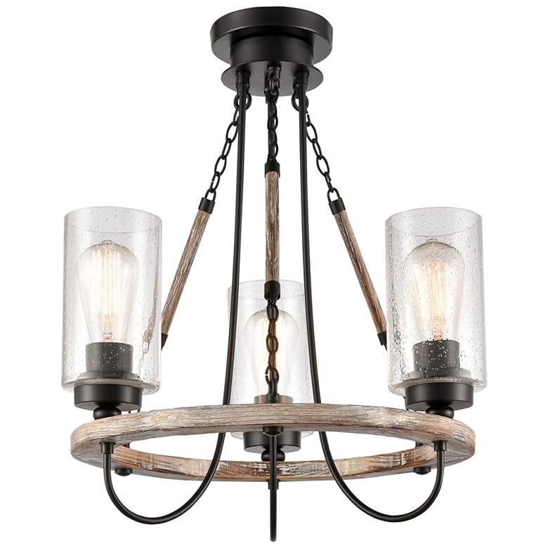Image 2 Paladin 19 1/4" Wide Matte Black 3-Light Chandelier more views