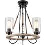 2_Paladin 19 1/4" Wide Matte Black 3-Light Chandelier more views