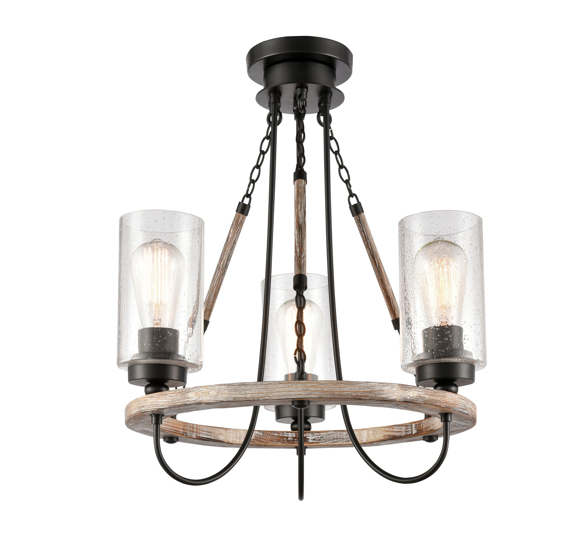 Image 2 Paladin 22.68" 3 Light Matte Black LED Mini Chandelier w/ Seedy Shade more views