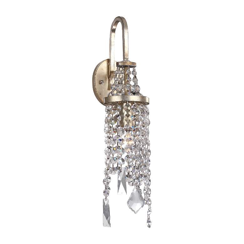 Image 1 Palais 16 1/2 inch High Silver Foil Crystal Wall Sconce