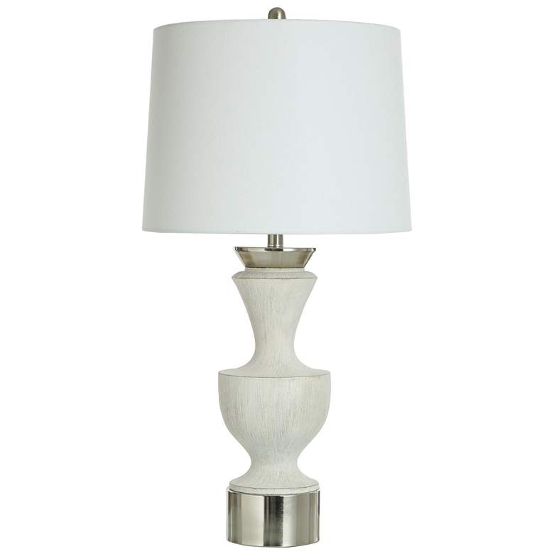 Image 1 Palais 33" High White Table Lamp With Brussels Off White Shade