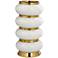 Palatin 14" High White and Shiny Gold Ceramic Vase