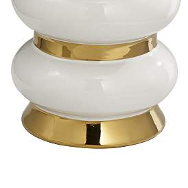 Image4 of Palatin 14" High White and Shiny Gold Ceramic Vase more views