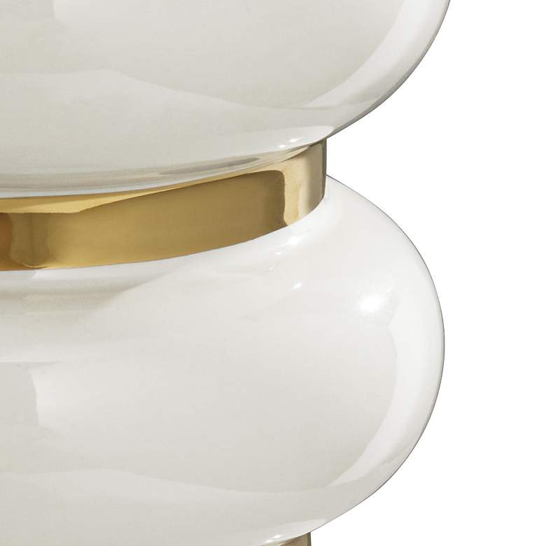 Image 5 Palatin 14 inch High White and Shiny Gold Ceramic Vase more views