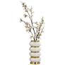 Palatin 14" High White and Shiny Gold Ceramic Vase in scene