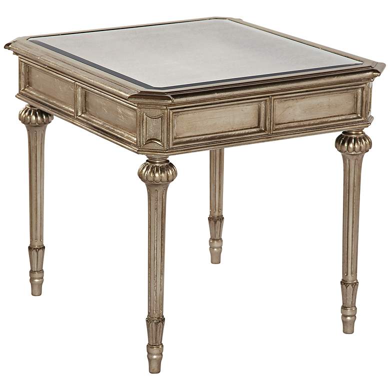 Image 1 Palazzina 25 inch Wide Champagne Silver Wood End Table