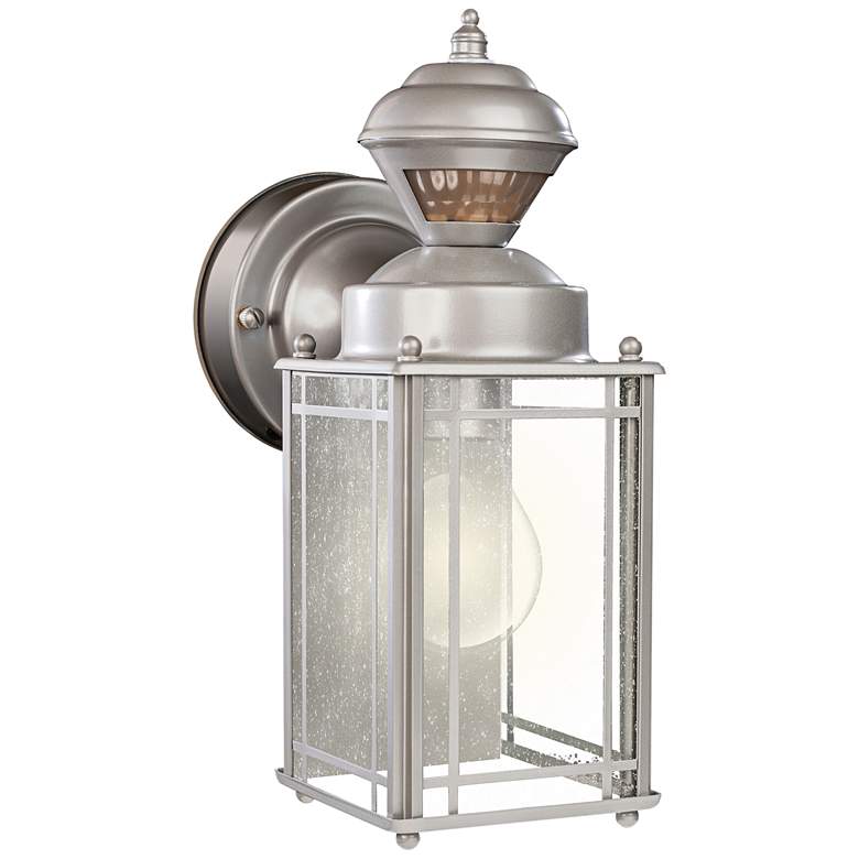 Image 1 Palazzo 11 inch High Silver Motion Sensor Outdoor Wall Light